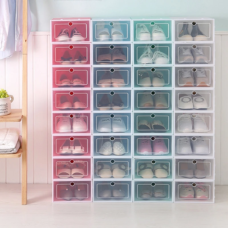 Thickened Drawer Case Plastic Shoe Boxes Stackable Box Shoe Organizer Shoebox Storage Shoe Rack