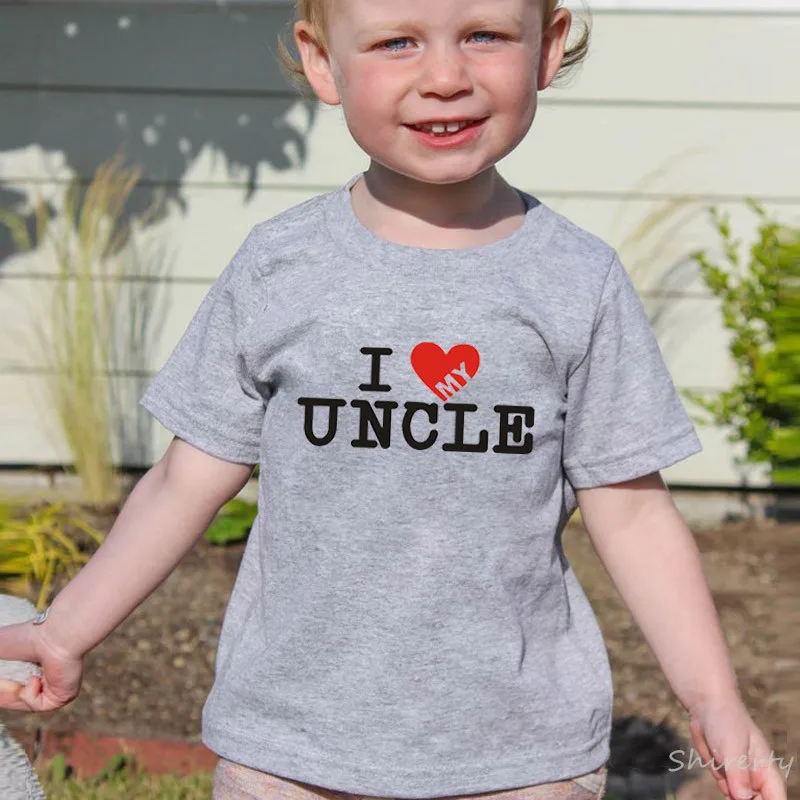 Футболка для малышей с надписью «I Love My Uncle» летняя детская одежда с короткими рукавами детские хлопковые футболки унисекс, топы, одежда для малышей От 1 до 10 лет