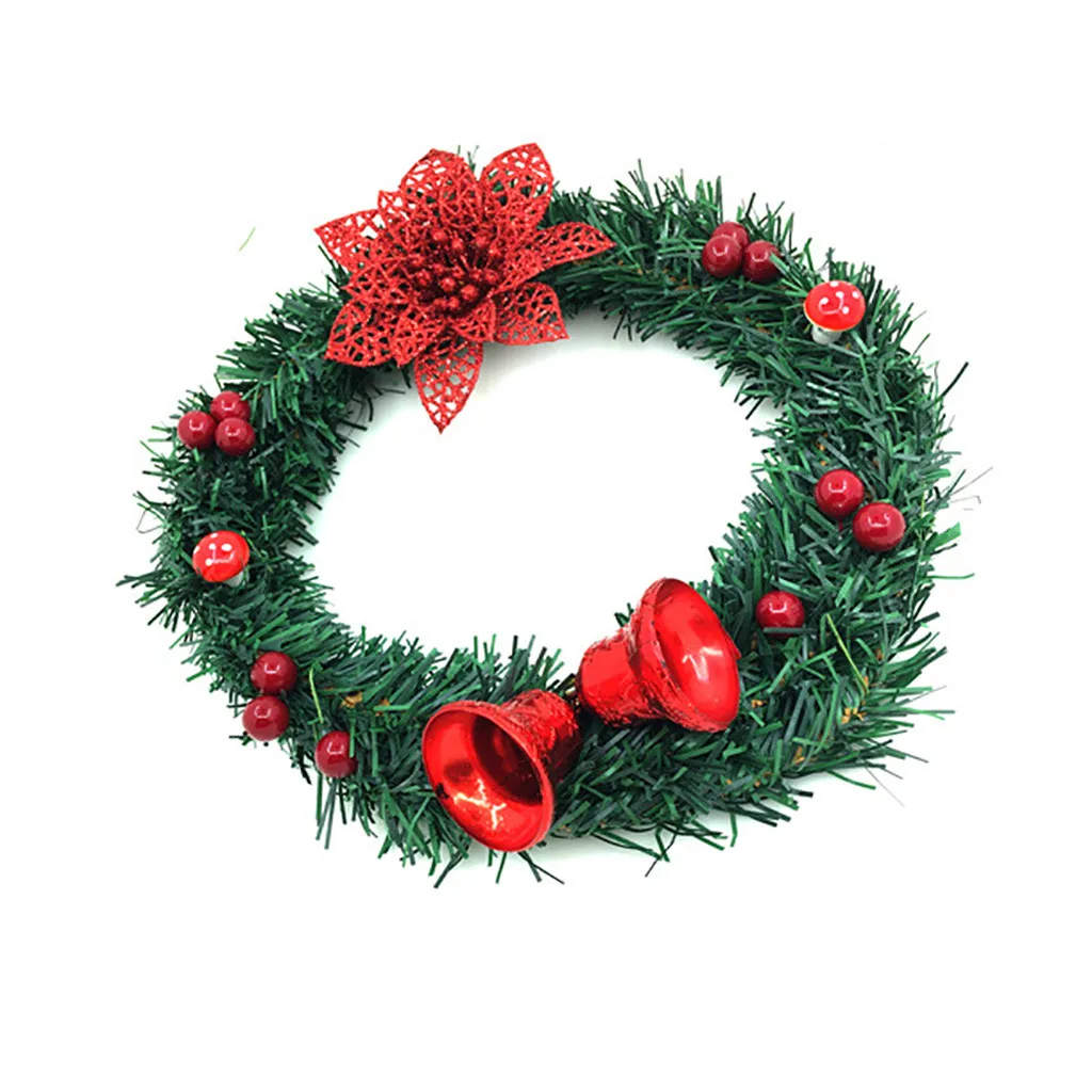 Рождественские украшения для дома цветочный венок, двери, настенное украшение DIY подвесные Подвески Deco Noel Bois Kerst Natale дропшиппинг - Цвет: A