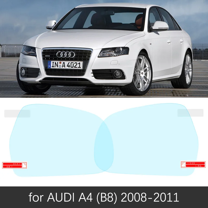 for AUDI A4 B8 08-11 Для Audi A4 B8 S4 2008~ полное покрытие Зеркало заднего вида анти-туман непромокаемые Анти-противотуманная пленка аксессуары 2009 2010 2011 2012 - Название цвета: for AUDI A4 B8 08-11