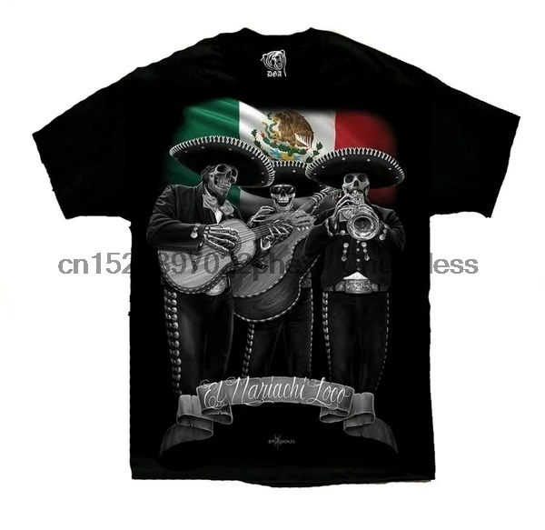 Футболка с надписью El Mariachi Loco Viva Мексики Chicano Lowrider Art DGA David Гонсалес |