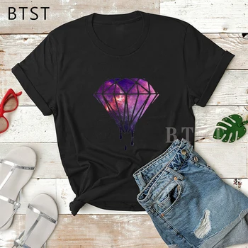 

Galaxy Diamond Space Female T Shirt Women Summer Gothic Tumblr Print Tshirt Casual Streetwear Fashion T-Shirts Aesthetic Tops