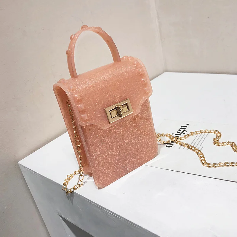 

2019 Hot JIULIN high quality Korean version of the wild shoulder transparent jelly Ladies' small bag women handbag