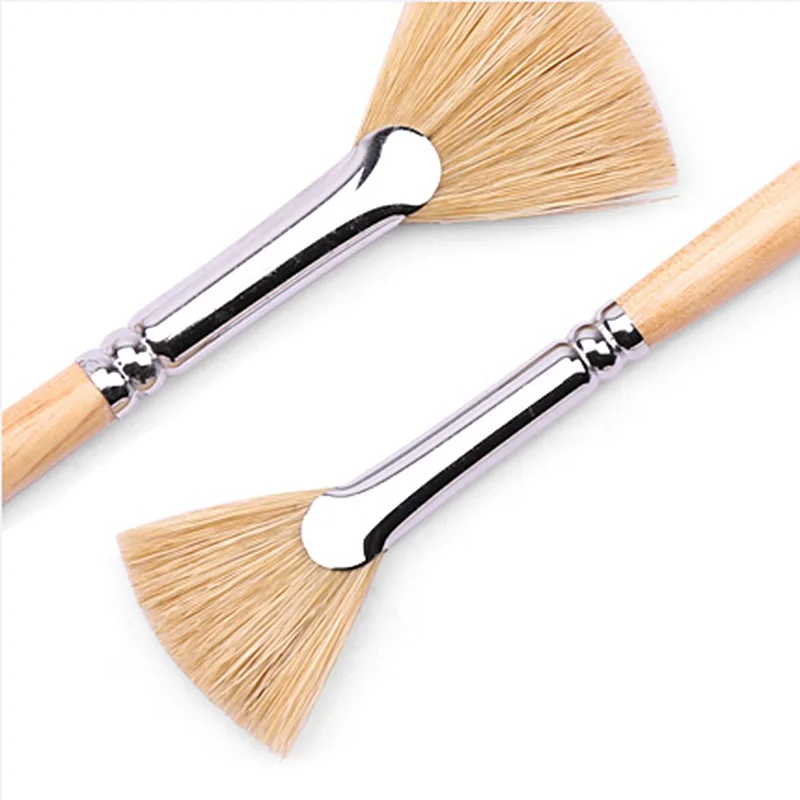 Brocha de abanico para pintura profesional, pinceles de mango