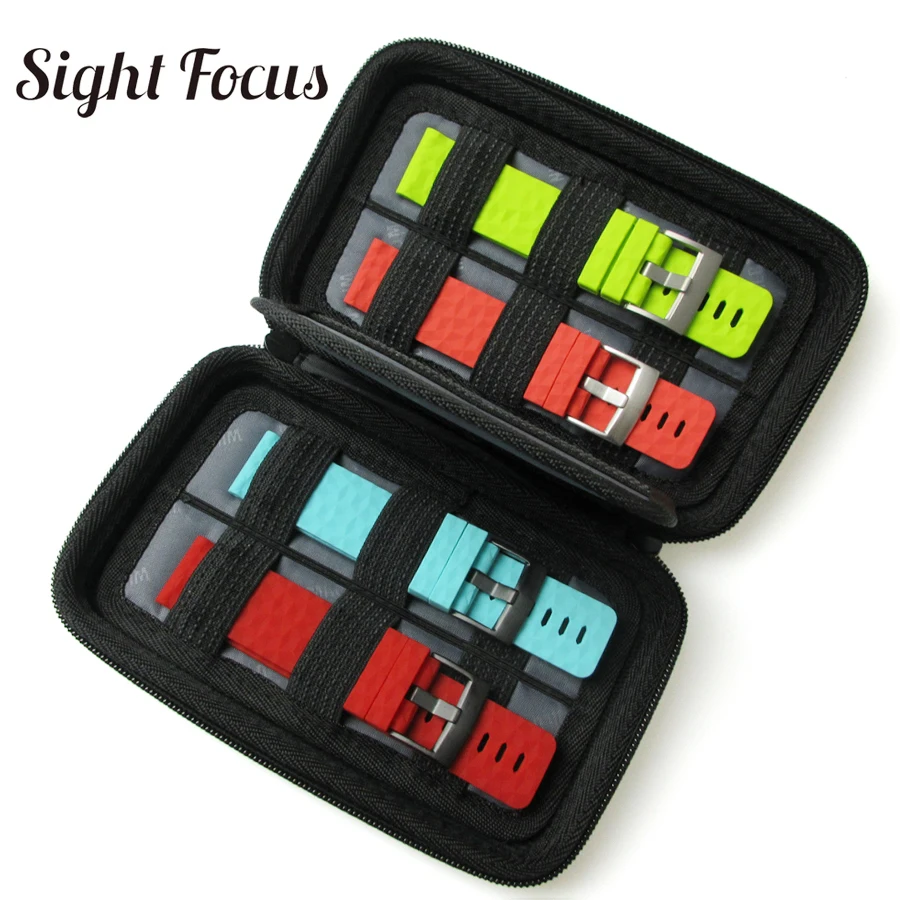 Black Hard shell 4 Slot Watch Box Organizer Waterproof Travel Watch Storage Zipper Case Portable Strap band Organizer Bag
