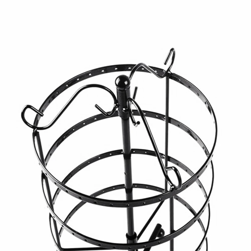 144 отверстий круглый вращающийся Ювелирный стенд черная металлическая для серег держатель Органайзер стойка