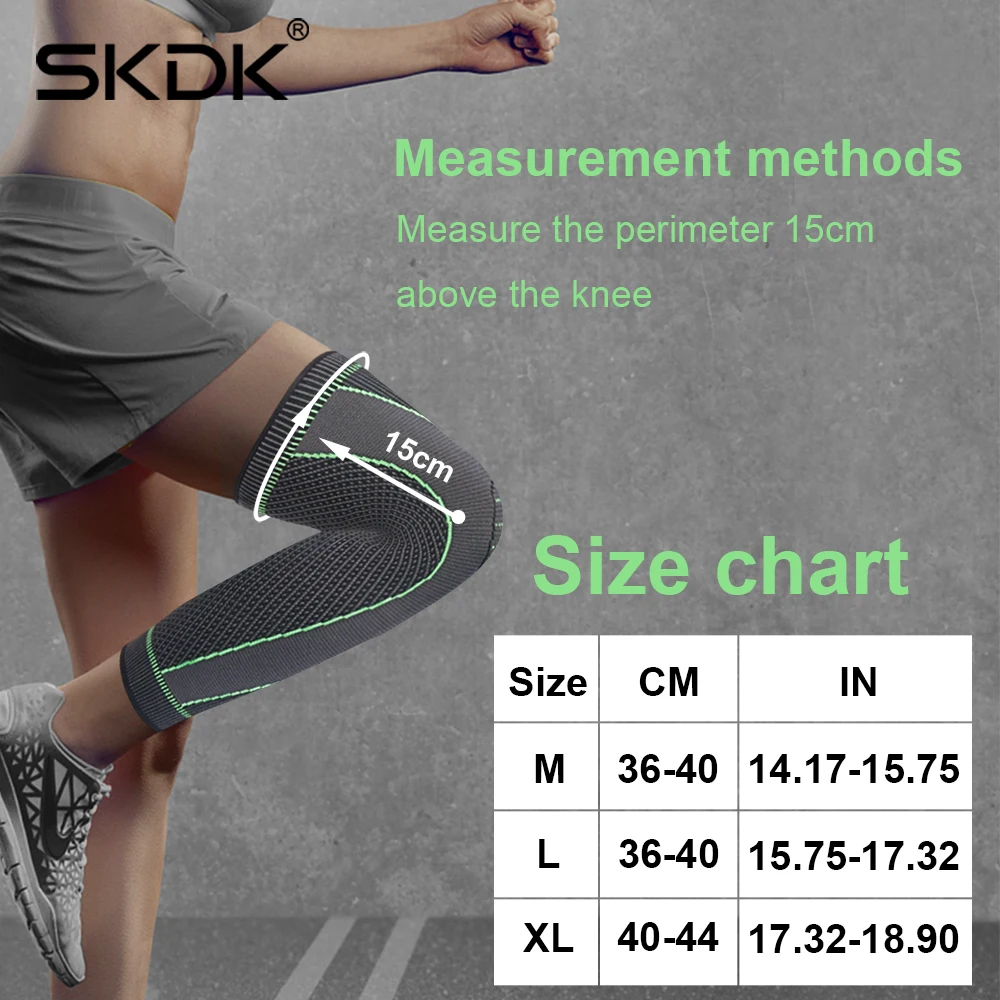 SKDK Warmth Sports Knee Brace Long Sleeve Cycling Running Workout Gym Sports Knee Pad Fitness Compression Support