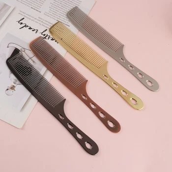 

1PC Aluminum Hair Cutting With Handle Comb Metal High Temperature Resistant Hairdressing Barbers Salon Styling Accessories Tools