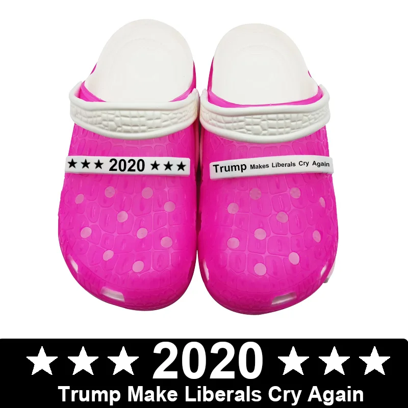 

Trump 2020 Make Liberals Cry Again Beach Sandals Crocks Hole Shoes Crok Rubber Clogs For Women EVA Garden Shoes Crocse Adulto