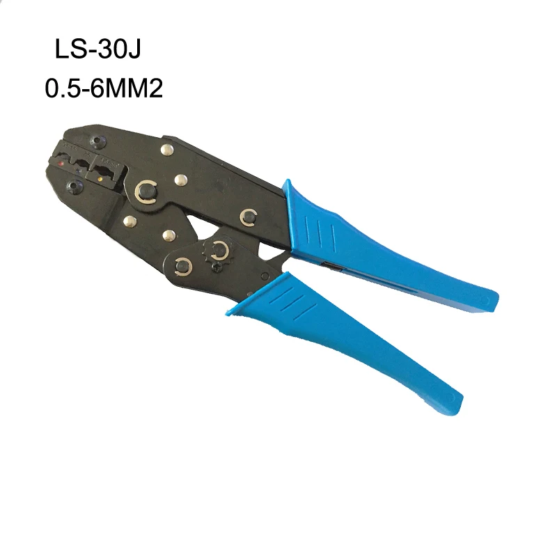 Обжимной инструмент плоскогубцы для изолированных клемм 0.5-6мм2, AWG20-10 LS-30J крепление с храповым механизмом плоскогубцы для терминала клещи для хомутов - Цвет: LS-30J