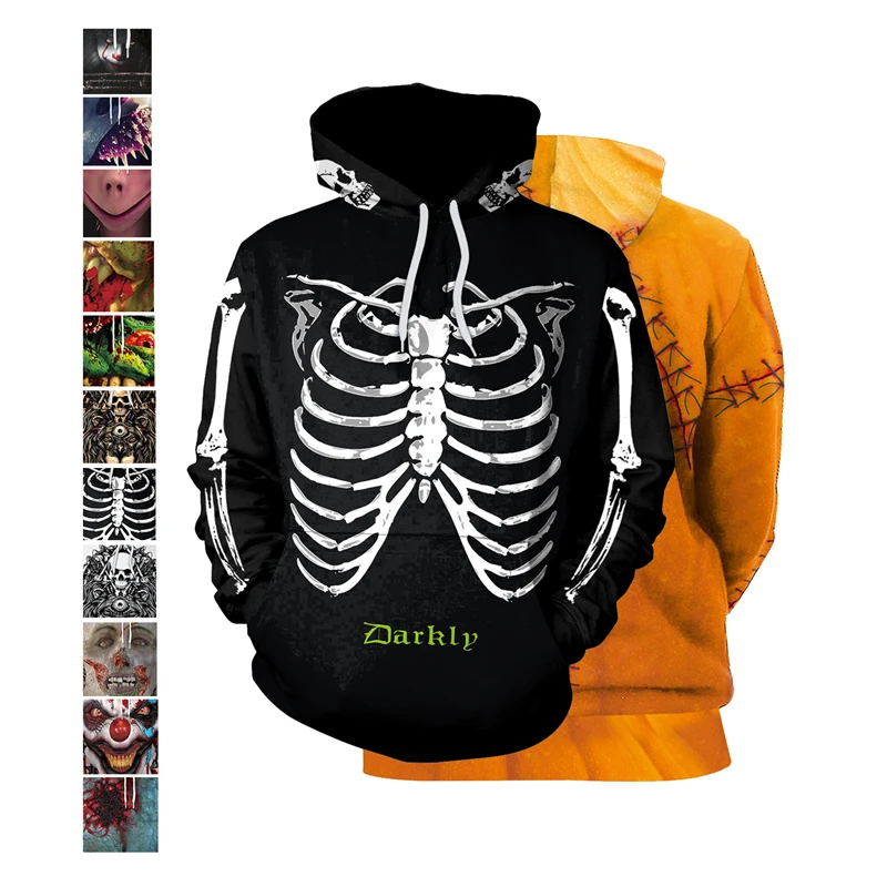 

New horror zombie ghost Cosplay Halloween costume costume horror hooded sweater sweater cartoon cartoon unisex