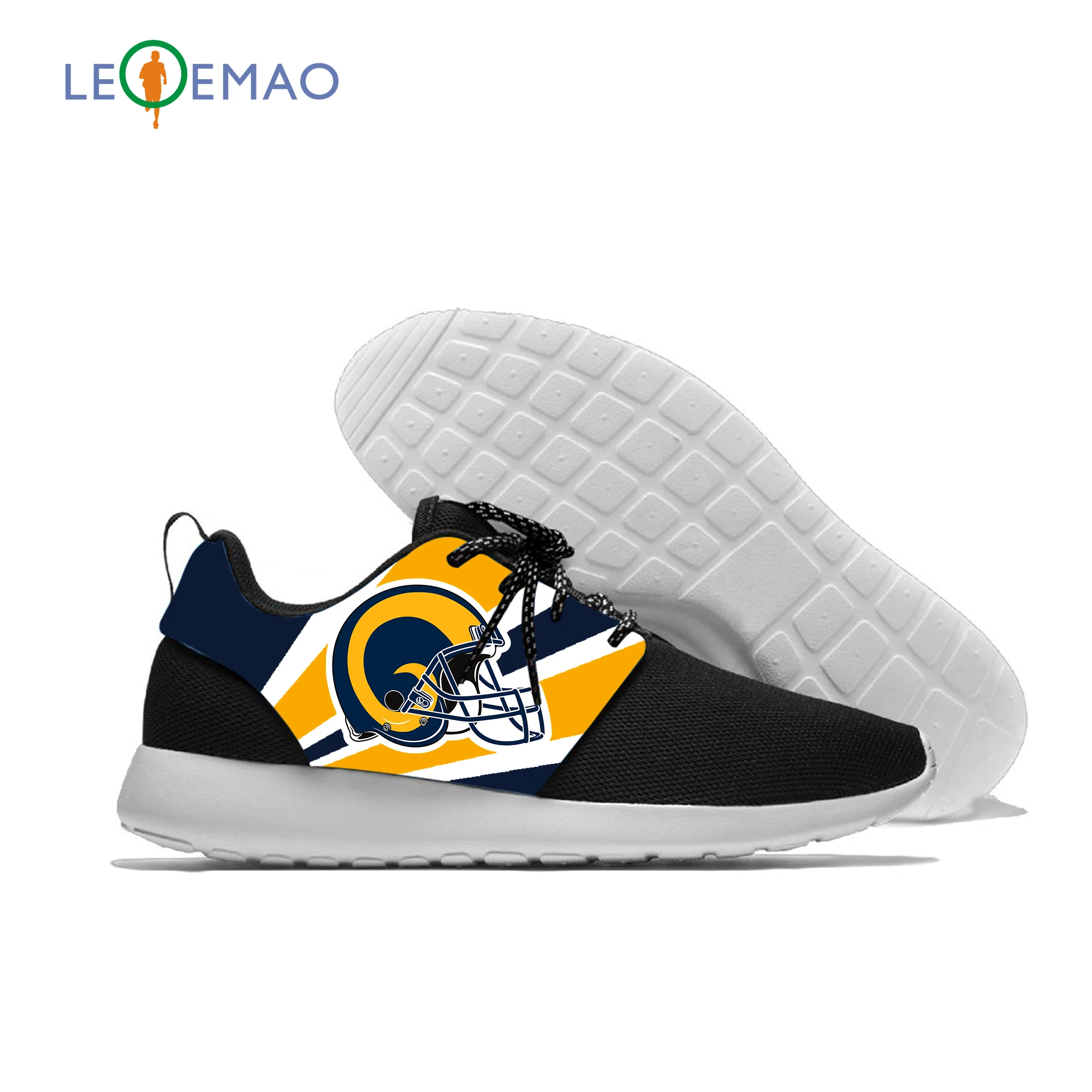 

Classic Mesh Low Top Shoes Flats 2019 3D Print The Rams Image Lacing Casual Sneakers for Los Angeles Football Fans