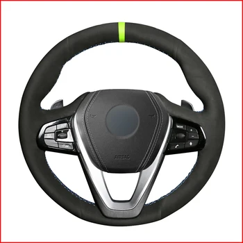 

Mewant Black Suede Steering Wheel Cover for BMW G30 530i 540i 520d 530e 2016-2018 G32 GT 630i 630d 2017-2018 G01X3 2018