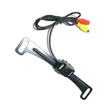 

American License Plate Frame Metal Curved 6 Light License Plate Frame HD Night Waterproof Car Camera