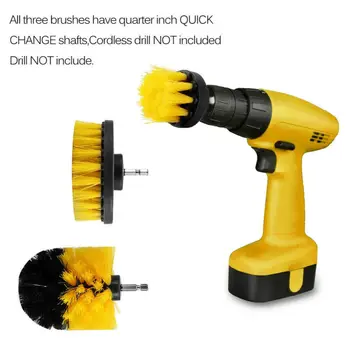 

3PCS Round Electric Bristle Drill Brush Tub Rotary Cleaning Tool Set Attachment
