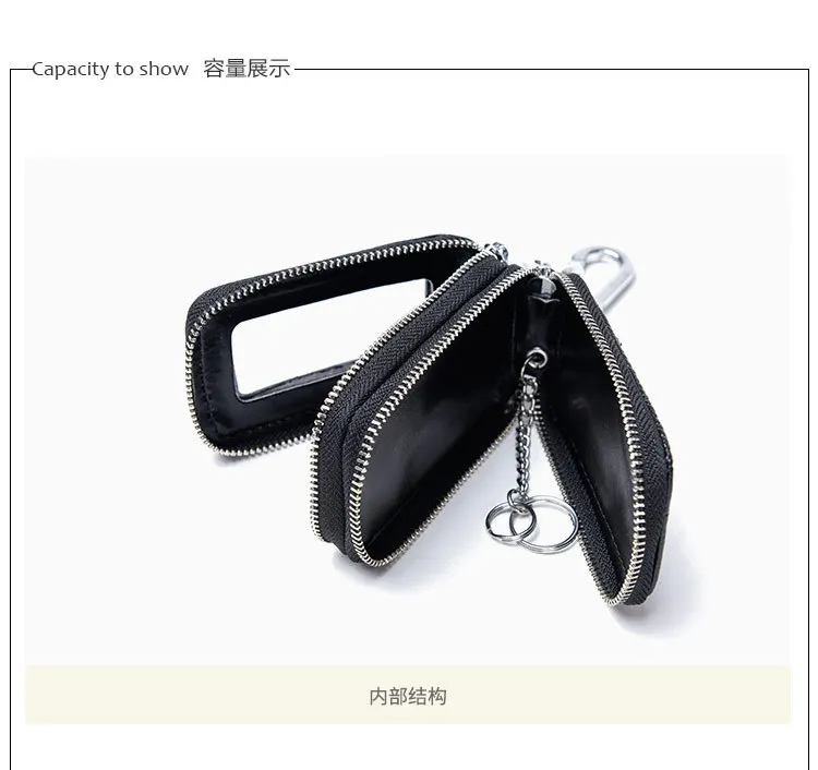 Fashion Crocodile Pattern Key Bag Leather Men and Women Wallet Car Key Bag Key Ring Large Capacity Storage Bag Small Wallet