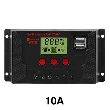 

12V24V Street Lights Battery Regulator Solar Controller LCD Display Overload Protection Home Electrical PWM Portable Intelligent