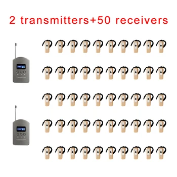 

Wireless Tour Guide System ( 2 Transmitter + 50 Receiver + 1 Charger box ) simultaneous translate device equipment / headset