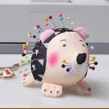 

New Cute Pin Cushion Hedgehog Shape Soft Fabric Pin Cushion Round Pins Quilting Sewing Craft Tools Sewing Needle Storage Tool