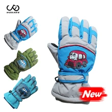 WOSAWE Детские теплые лыжные перчатки Зимние снегоходные спортивные водонепроницаемые ветрозащитные снежные защитные перчатки для сноуборда с ремнем для катания на лыжах