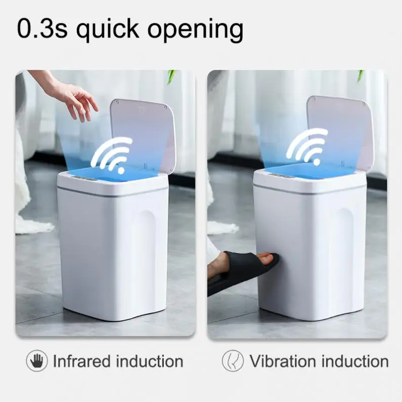 سلة مهملات ذكية, حاوية نفايات منزلية ذكية بدون تلا...