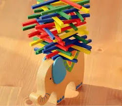 Деревянные цветные палочки игра детская развивающая игрушка Мама и папа родитель и ребенок игра слон баланс