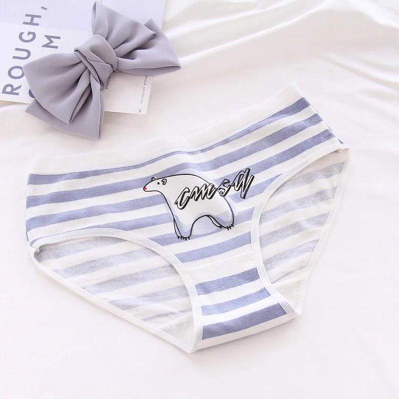 Cotton Women's Panties Polar Bear Pattern Cotton Underwear Gril Briefs Lingerie Ladies Underpants Cartoon Intimate Female Panty