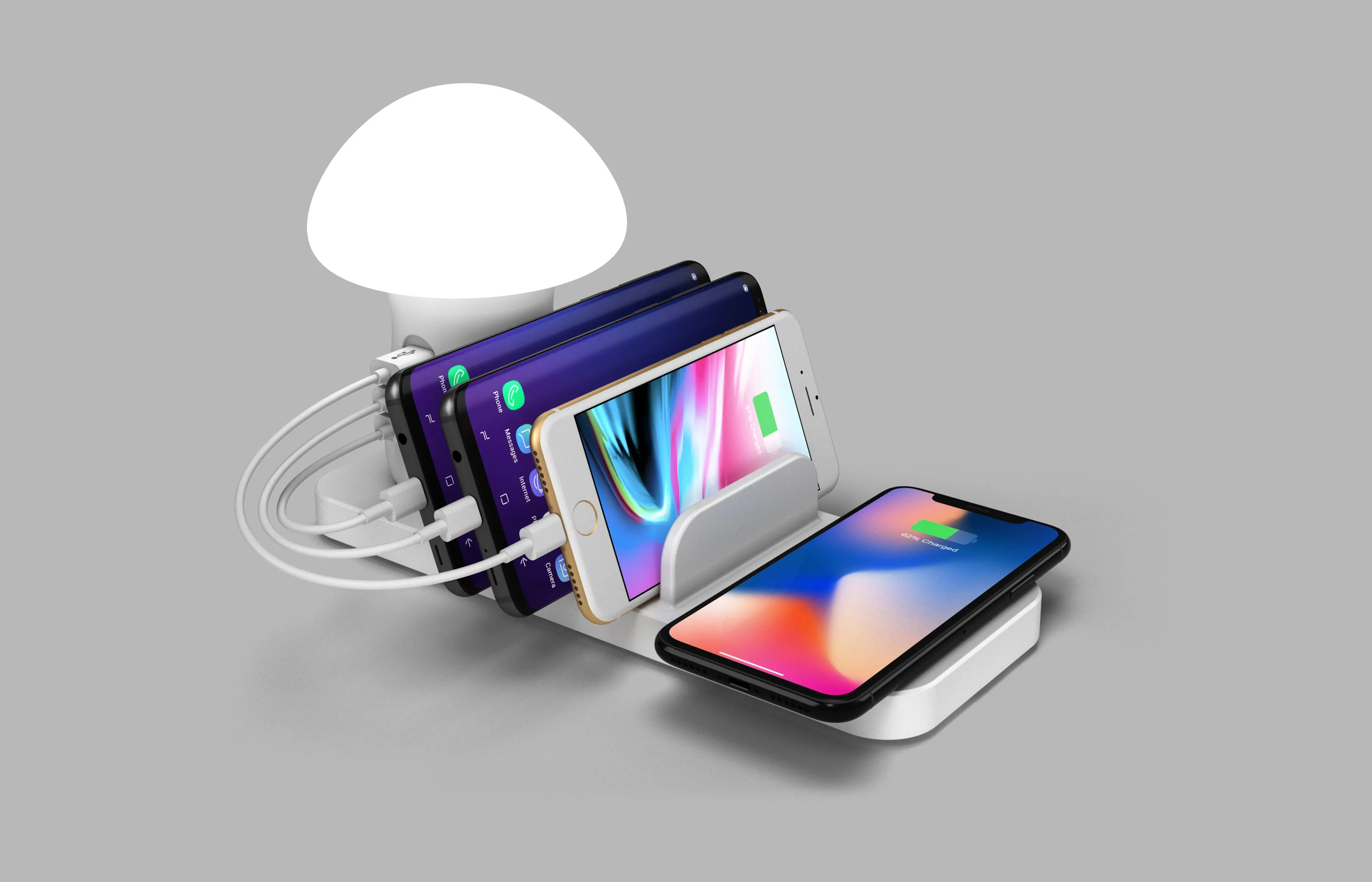 USB быстрозарядная станция-концентратор, настольный usb-концентратор с питанием от 3,0, зарядное устройство, Грибная подставка, MULTI-FUNCTIONAL зарядное устройство