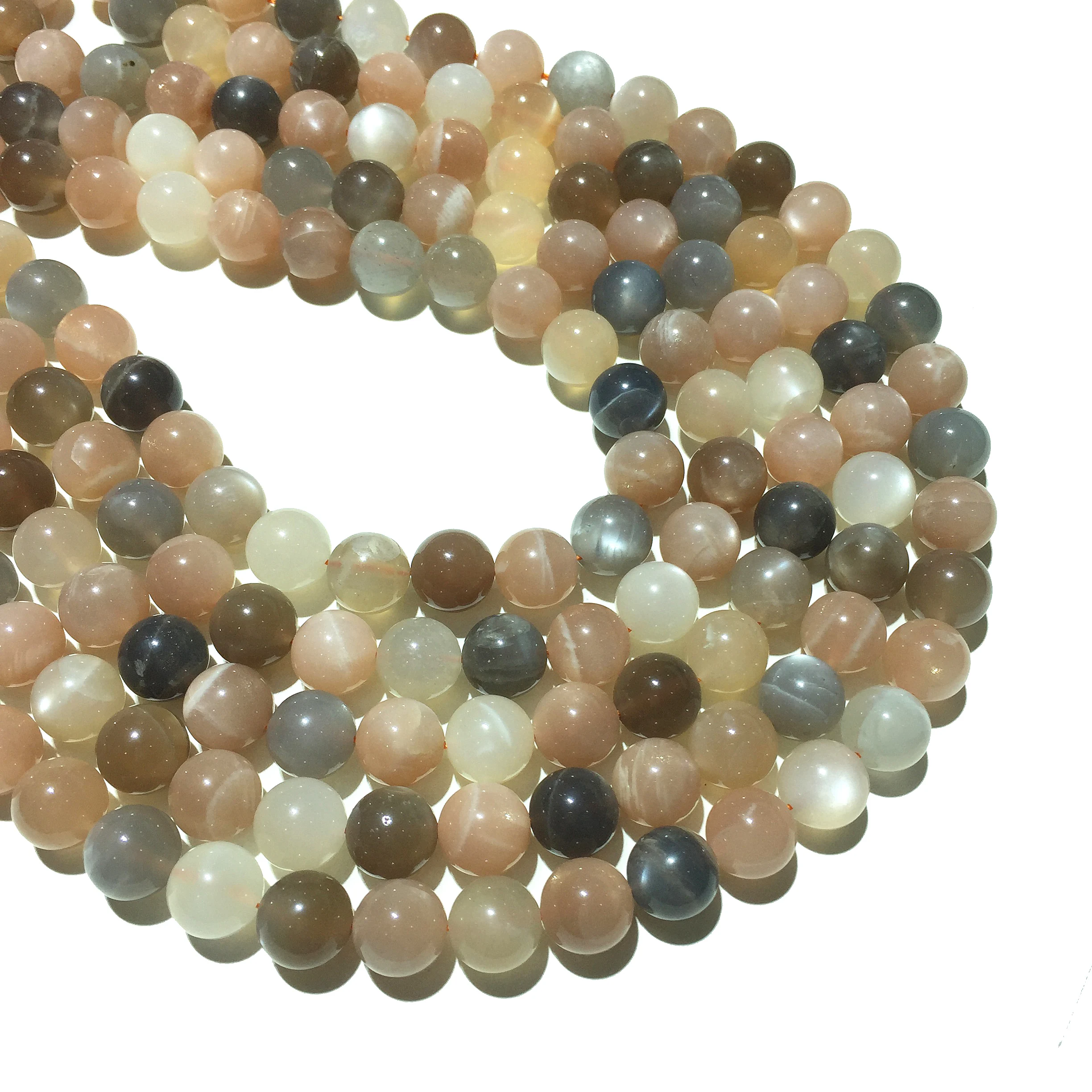 

Factory Price Natural Multicolor Moonstone Round Loose Beads Healing Energy For DIY Necklace Bracelet Jewelry Making 6 8 10 12mm