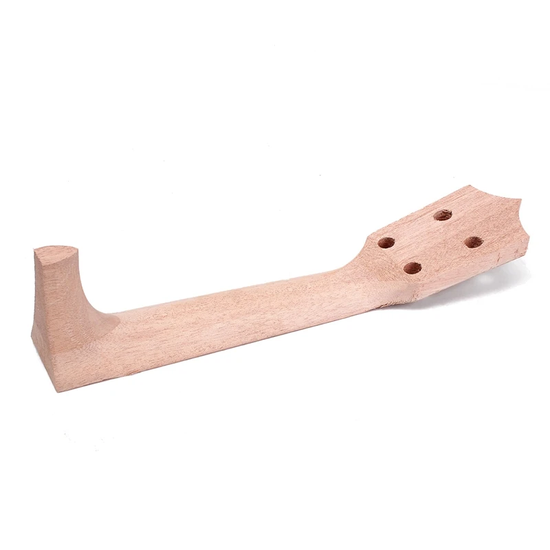 

HOT-Unfinished 21inch Ukulele Neck Mahogany Soprano Ukulele Neck W/ Peg Holes