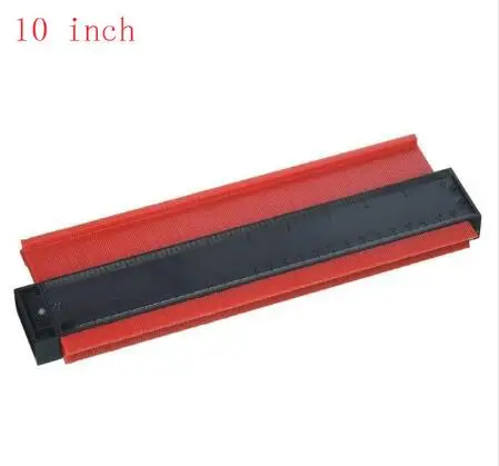 Пластиковый измерительный прибор, контурный профиль, копировальный прибор, Дубликатор, Стандартный, 5 ширина, инструмент для маркировки древесины, плиточный ламинат, плитки, общие инструменты - Цвет: 10 inch Red