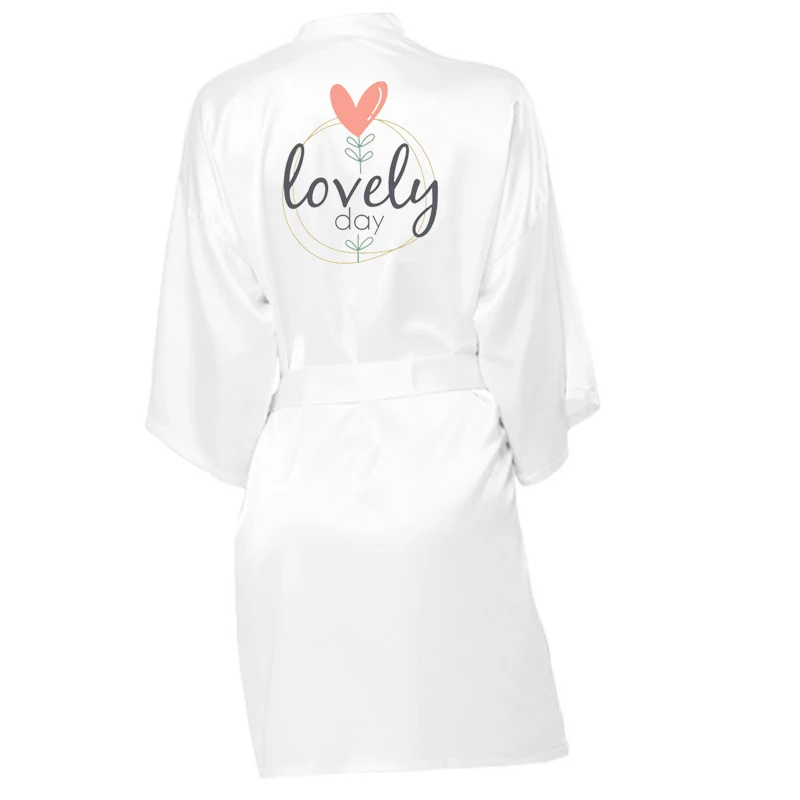 Personalized Custom Name Flower Print Wedding Bride Team Robes Bridal