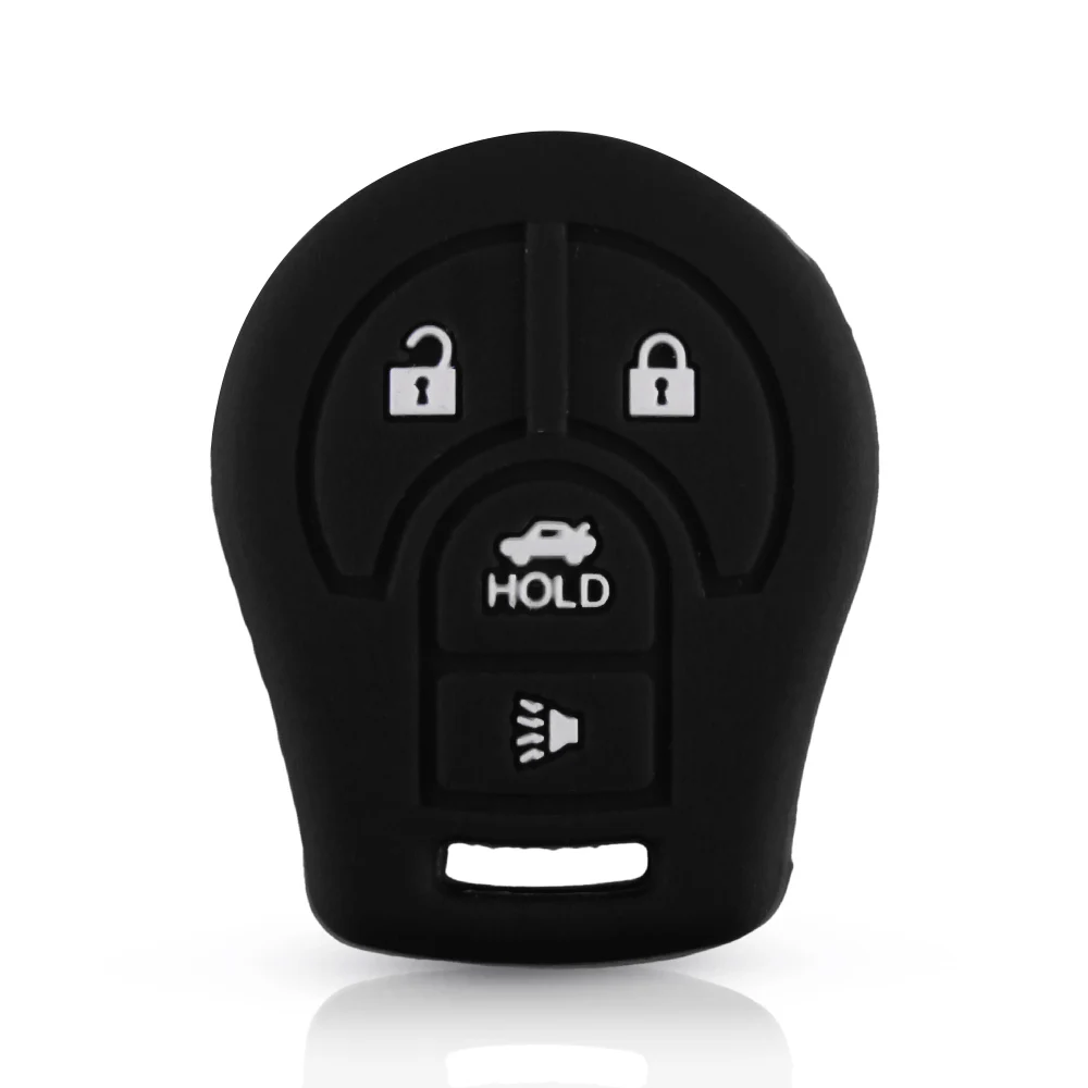 KEYYOU 30 шт. для Nissan Cube Tiida March Altima Armada Maxima Juke Rogue sentra Versa Micra 4 кнопки силиконовый чехол для ключей - Название цвета: Черный