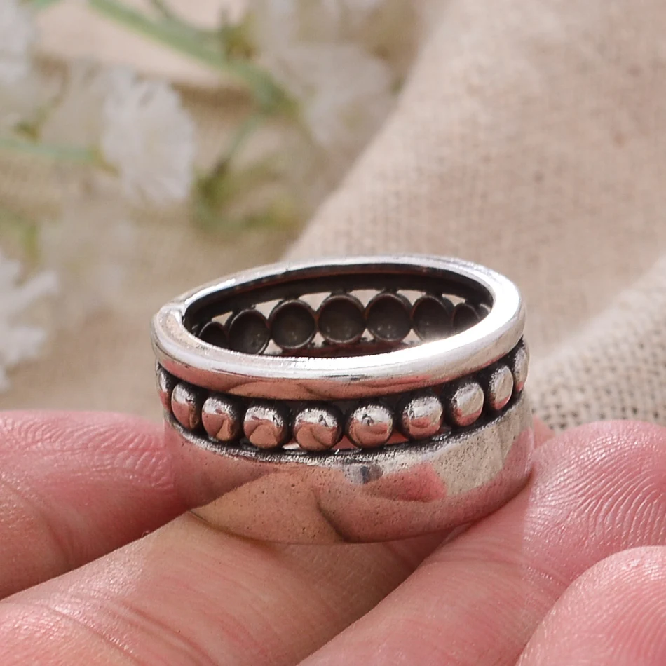 Silver Rings Silver Ring Vintage Simple Little Ball Thai Silver Female Open Party Rings For Women Hand Jewellery Accessories No Fade