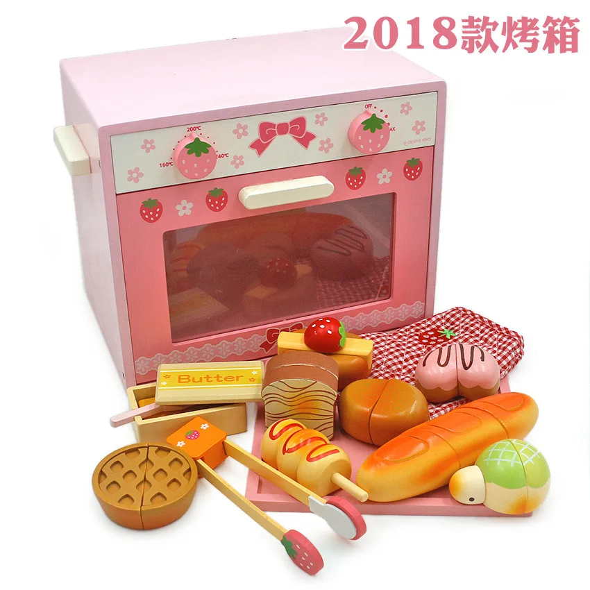 

Set Gift New Style Magnetic Every Family Oven Birthday Wooden Children Have Bread Non-Cooking Unisex Music Toy