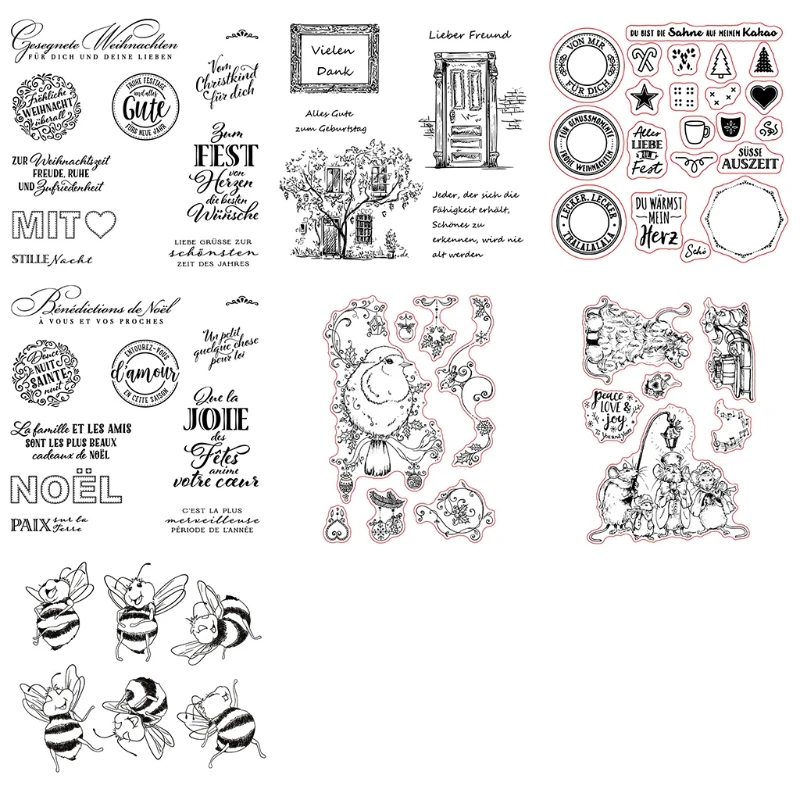 

Christmas Animal Bee Silicone Clear Seal Stamp DIY Scrapbooking Embossing Photo Album Decorative Paper Card Craft