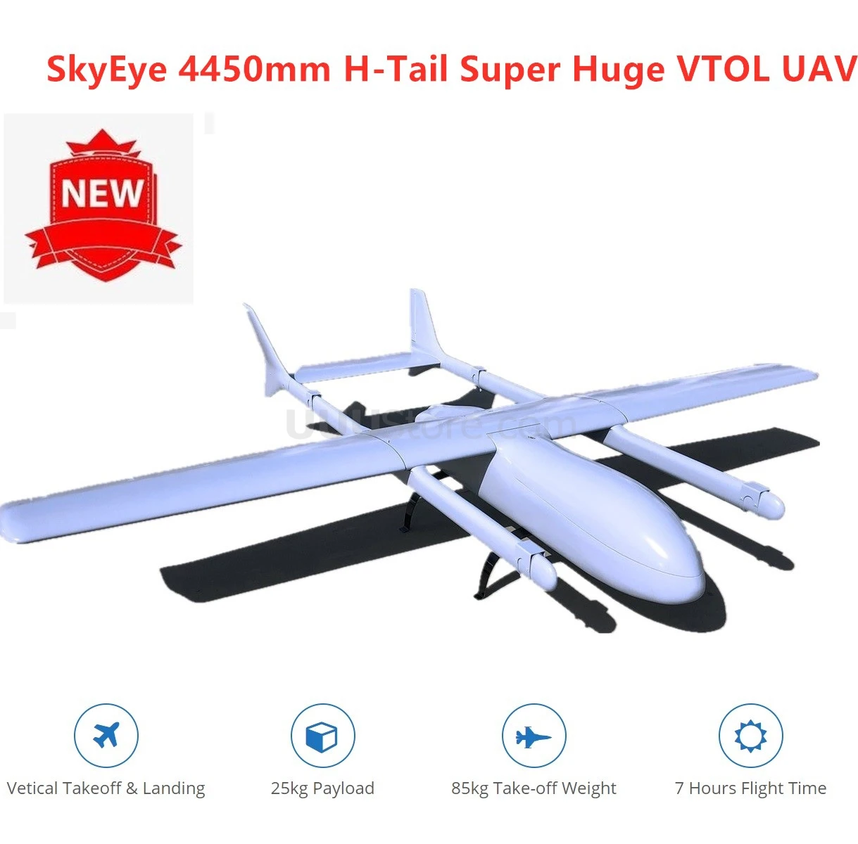 2019 Новый SkyEye 4450 мм H-образный хвост Супер огромный VTOL взлет и посадка БПЛА рама