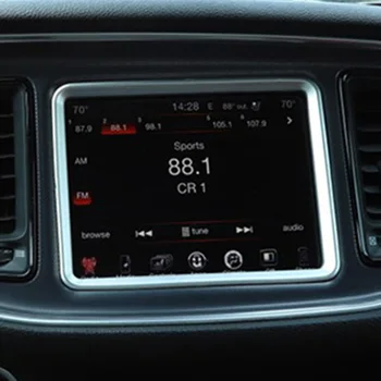 

For Dodge Challenger 2015+ Decor frame Silver Accessories Console Dashboard