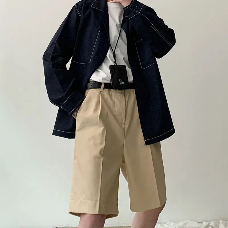 

2020 Summer New Youth Popular Men's Loose Solid Color Basic Five-point Pants Fashion Casual Straight Shorts Gray / Black / Khaki