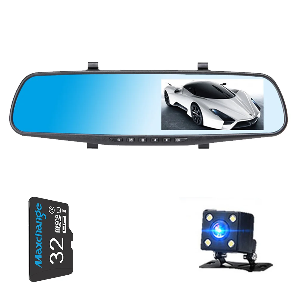 1080P зеркало 4.3in Dash Cam Автомобильный видеорегистратор Камера Авто Видео Recorrecording