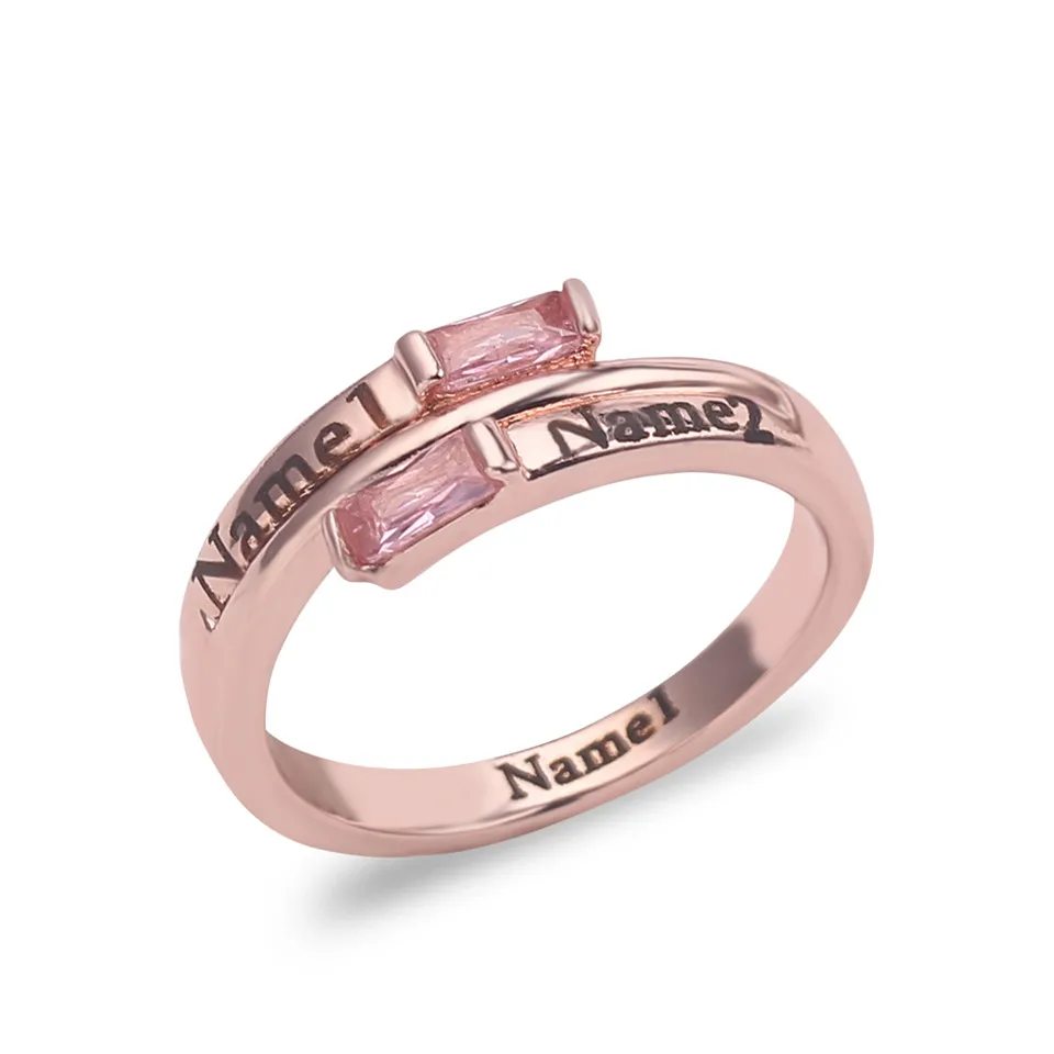

Engagement Rings Copper Rose Gold Rings Promise Personalized Rings Names Birthstone Jewelry Mother Daughter Ring