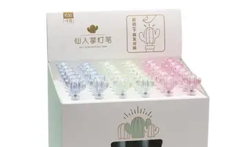 

Led light cactus gel pencartoon neutral pen school prize office black ink pen promotion supplies kids writing 36pc/lot