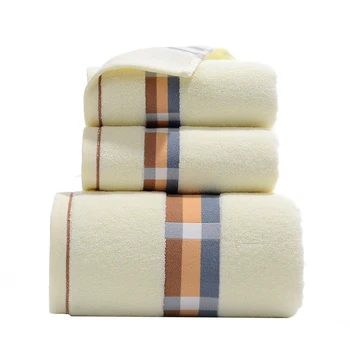 

3 Pieces Of Cotton Bath Towel Set Hand Protection Hairdressing Beach Swimming Hot Spring Dry Shower Towel Linen Towel Set Bathro
