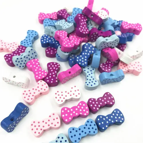 multicolor-100pcs DIY 100 шт Смешанная форма банта деревянные бусины украшение «соска» клип аксессуары - Цвет: multicolor-100pcs