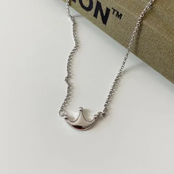 

Crown Pendant Necklace French Trendy Jewelry Sterling Silver Necklaces For Women Party Gift Necklace Cadena De Plata Ley 925