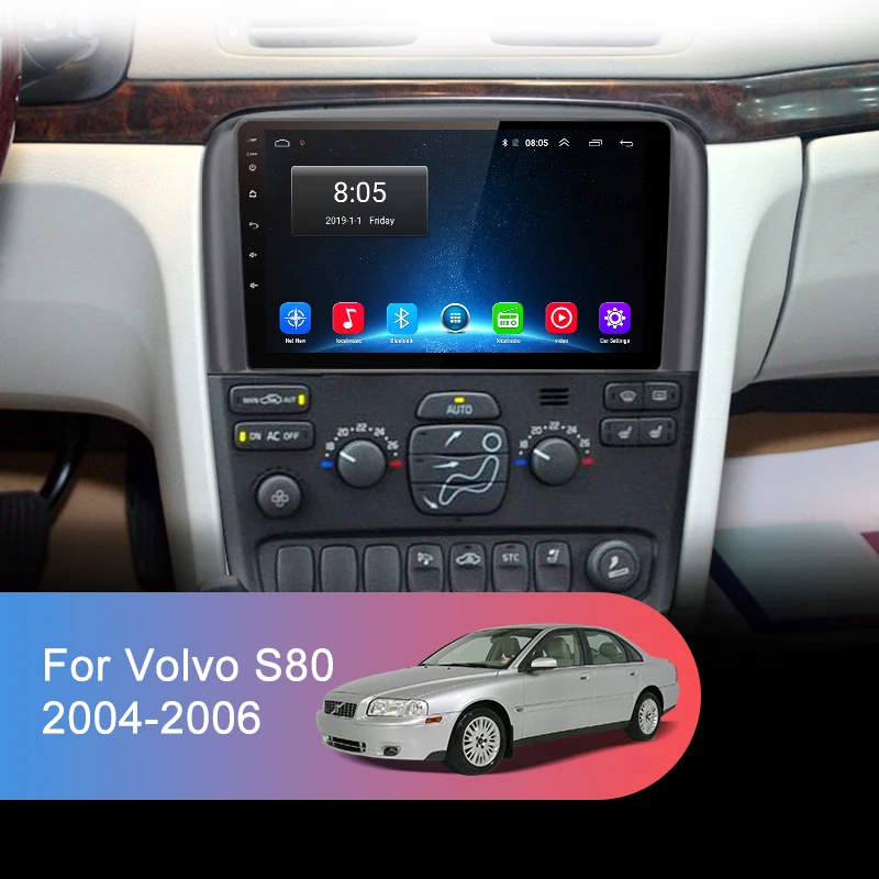 Junsun V1 2G+32G Android 9.0 For Volvo S80 2004 2005 2006 Car Radio Multimedia Video Player Navigation GPS 2 din dvd
