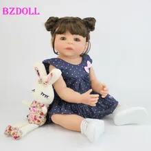 55cm pleine Silicone vinyle corps Reborn fille réaliste bébé poupée nouveau-né princesse enfant en bas âge jouet Bonecas étanche cadeau d'anniversaire(China)