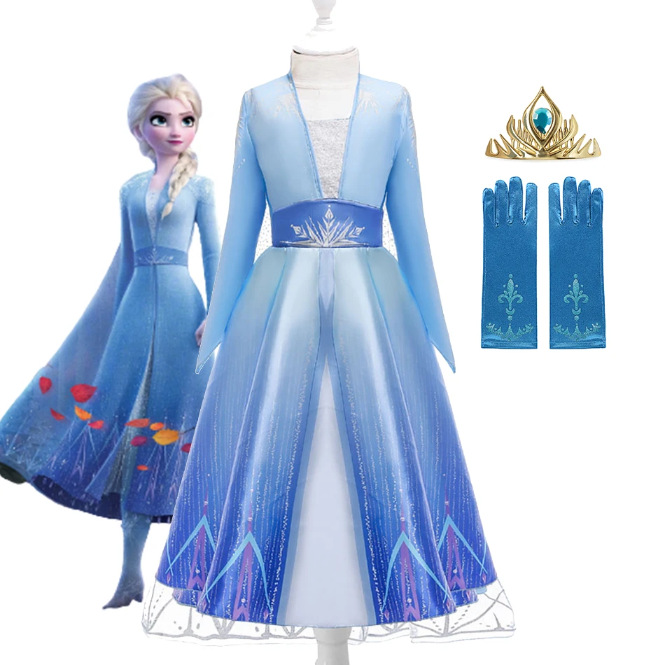 Atajos Vacaciones Abrumador Disney vestido de Frozen para niñas, disfraz de Elsa 2, Vestidos infantiles  de princesa, Reina de la nieve| | - AliExpress