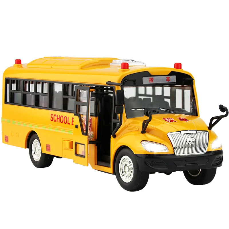 

Extra Large Model Inertia School Bus Model Car Toy Early Childhood Educational Light And Sound Campus Bus Shuttle Bus