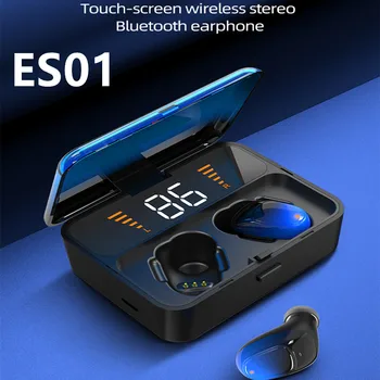 

ES01 TWS Bluetooth Earphones V5.0 Touch Wireless Headphones 9D Stereo Sport Waterproof Headset Handsfree With LED Power Display